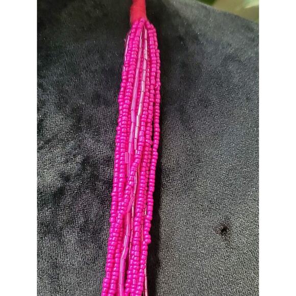 Women's Pink MultiLayered Bead Chunky Stylish Necklace - Picture 2 of 6